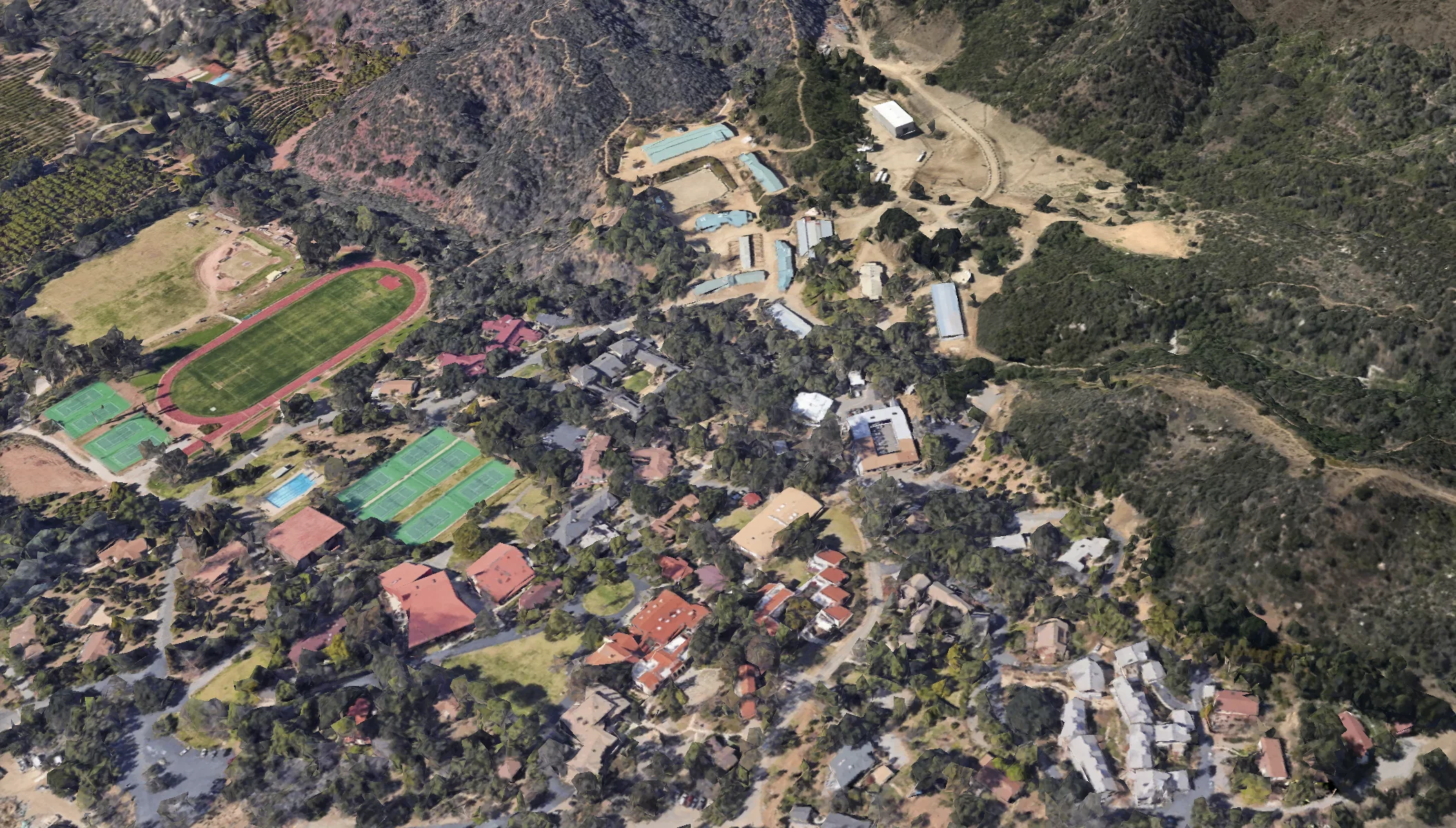 Google Earth view of The Thacher School in Ojai, CA. (Google Earth)